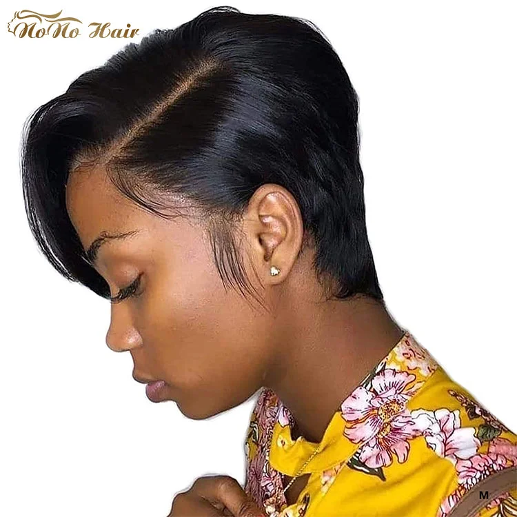 8 Inches Lace Frontal Pixie Cut Wig Curl Wigs Human Hair Lace Front Brazilian 13*4 13*6 Swiss Transparent Lace Wigs