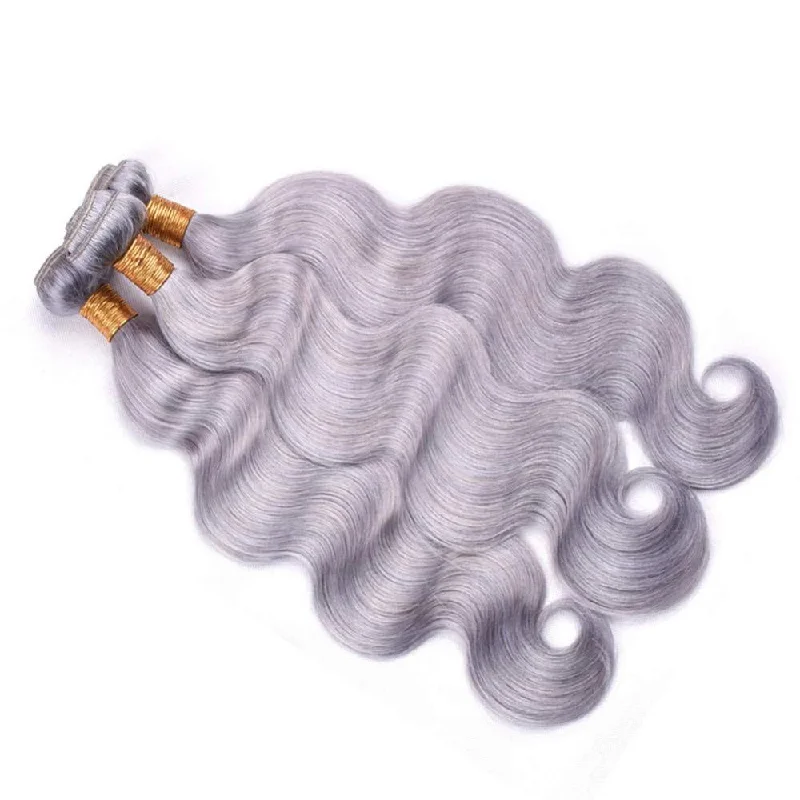 GREY COLOR 3bundles with 1closure