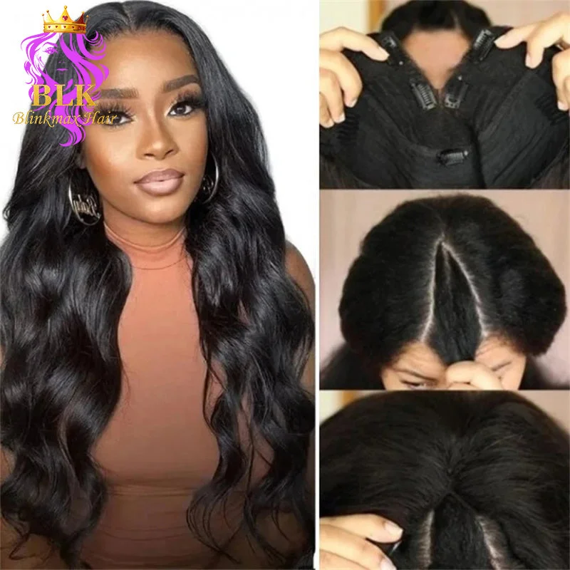 body wave v part wig