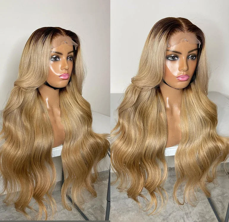 Body Wave Ombre Platinum Honey Blonde 613 Full Lace Wig ombre blonde human hair wig