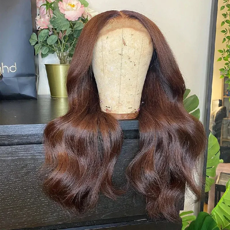 Brown Colored HD Full Lace Human Hair Wig