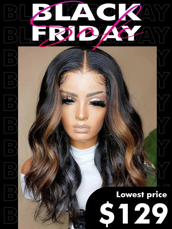 Chinalacewig 24hrs shipping Anniversary Sale Highlight Color Body Wave Undetectable HD Lace Wigs CF569