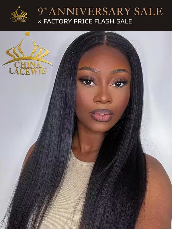 Chinalacewig Type 4C Edges Natural Hairline Undetectable Kinky Straight  CS01