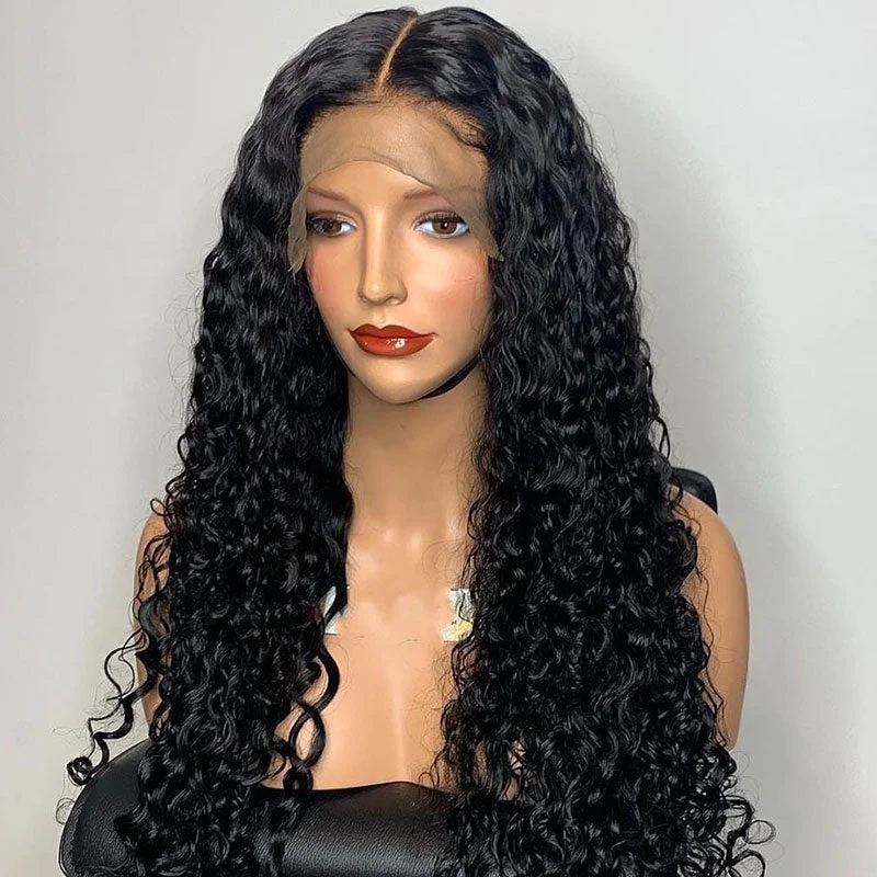 Discount Deals Natural Color Kinky Curly Remy Burmese Human Hair Lace Front Wigs With Baby Hair