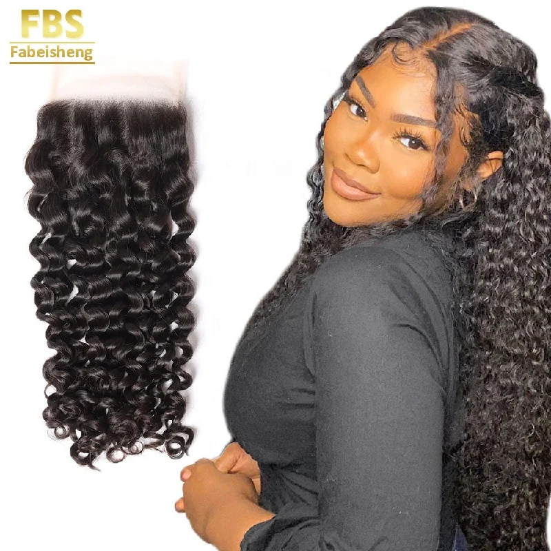 FBS Italian Wave Hair Vendor, Hot Sale Raw Burmese Human Virgin Hair, 10"-20" No Tangle No Shed 5X5 Swiss Lace Closures