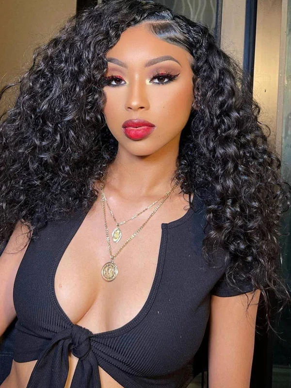 24hrs shipping Chinalacewig HD Film Lace 13x6 Lace Front Wig Deep Curly Wigs With Bleached Knots CF281