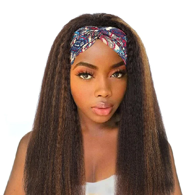 Highlight 4/27 Lace Front Wigs Virgin Brazilian HD Lace Human Hair Pre Plucked Lace Front Wig for Women Kinky Straight