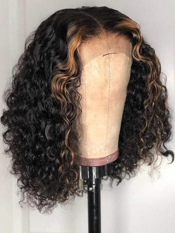 Highlight Color Deep Curls 13×6 Undetectable HD Lace Wig With Plucked Hairline NCF97