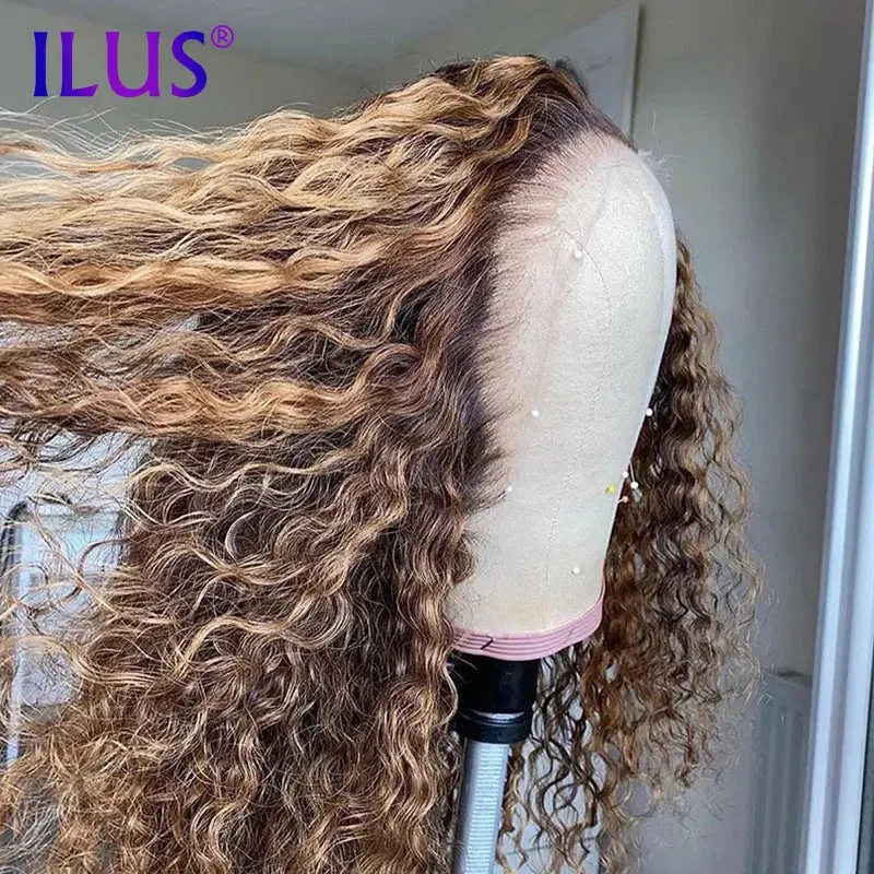 Hot Sale Free Shipping Jerry Curly 1B/27 Highlight Color 200 Full Lace Front Human Hair Wigs For Black Women HD Lace Frontal Wig