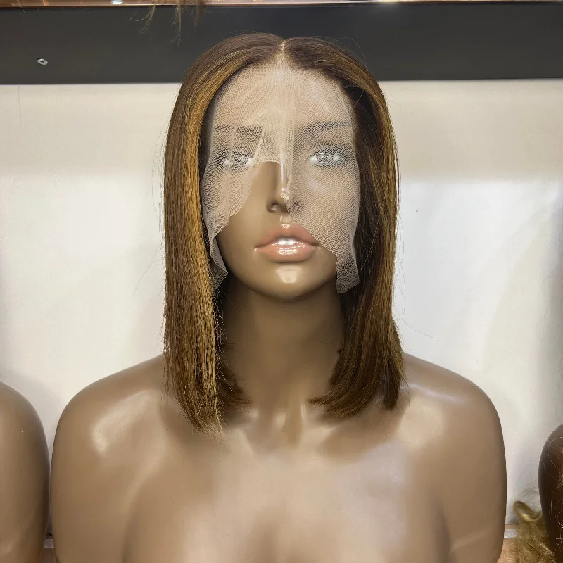 Luxury Brown Custom Colour - 10" inch Frontal Lace Wig - HD Lace 175