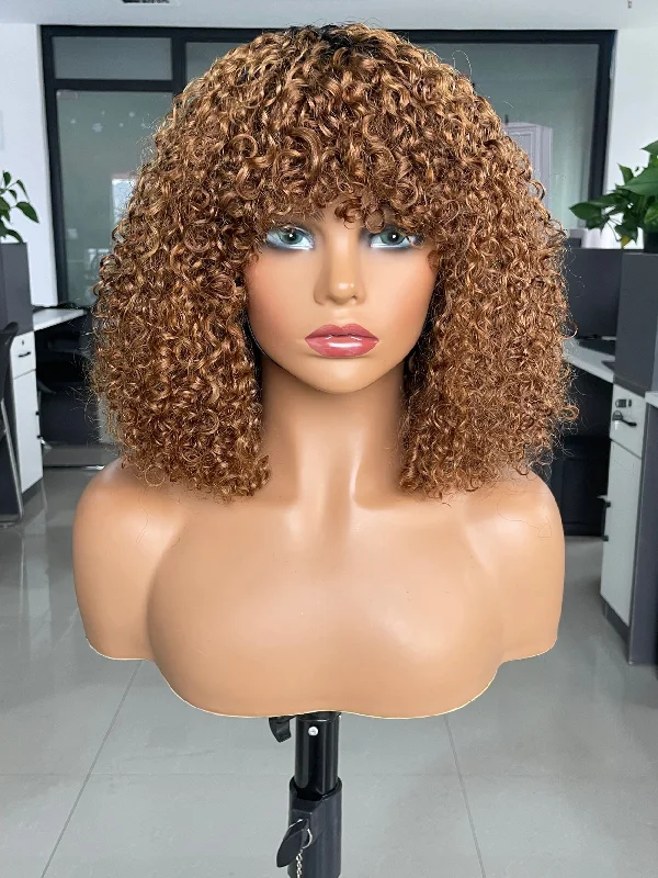 1b/30 full machine made pixie curl wig