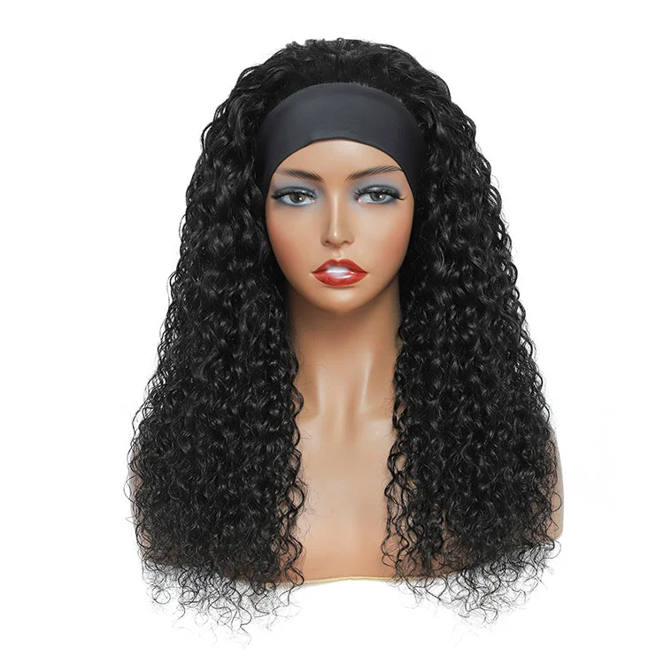 New Arrival Hot Selling Cuticle Aligned Human Hair Water Wave Headband Wigs Custom Bundle with Headband Wigs for Black Women