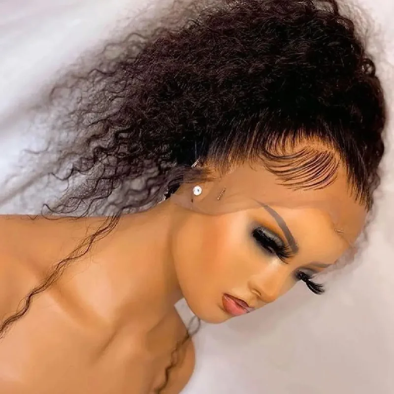 Popular Brazilian Kinky Curly Wig Human Hair Wigs For Women Lace front Wig Non-Remy Hair With Baby Hair Sale