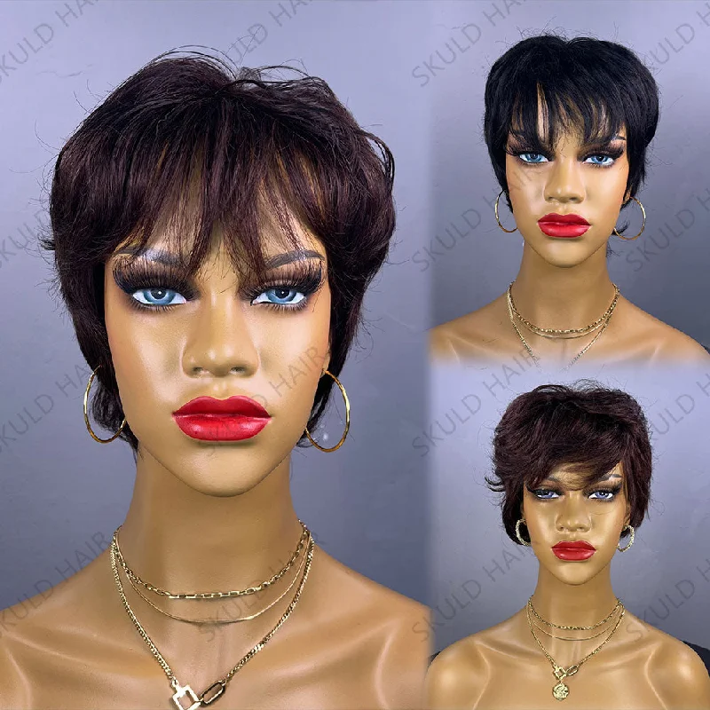 Skuld Short Human Hair Wigs Pixie Cut Human Hair Wigs Cheap Wig for Black Women Drop Shipping Wholesale