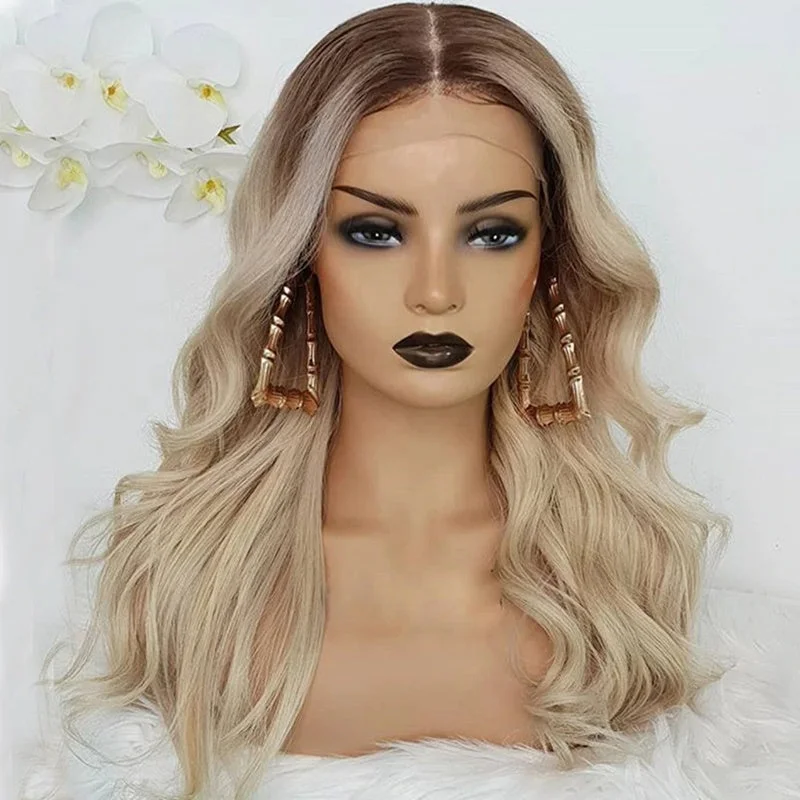 Super Star Swiss Lace Ombre Blonde Color Body Wave Top Grade Virgin European Human Hair HD Full Lace Wigs