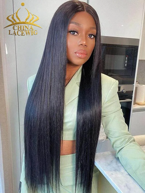 Chinalacewig Top Undetectable Invisible 360 HD Lace Frontal Wig Straight With Pre Pkucked CF168