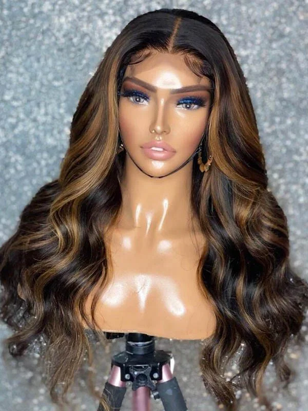 Chinalacewig Undetectable HD Lace Wave 150% Highlight Color 13x6 Lace Front Wig CF435