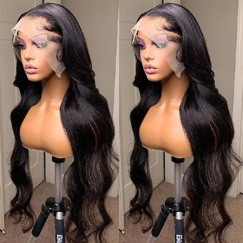 Vendor Stock HD Transparent Swiss Lace Wigs Human Hair Lace Front Glueless Brazilian 100% Virgin Natural Human Hair Wigs