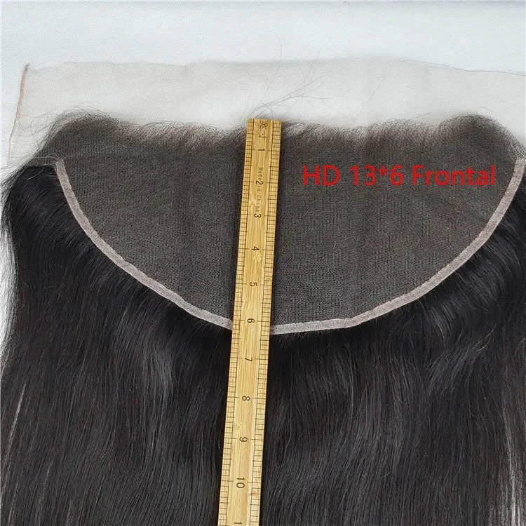 Virgin Brazilian Hair Frontal13*6 Virgin Cuticle Aligned Hair Brazilian Human Hair Bundles With Lace Closure 13*6 HD Frontal