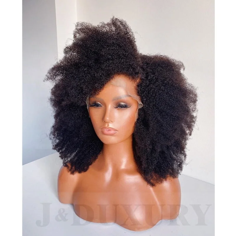 Vrigin Human Hair Brazilian Hair Full Lace Wig Lace Pre Plucked Wigs for Black Transparent Women Short HD 4C Afro Kinky Curl 12A