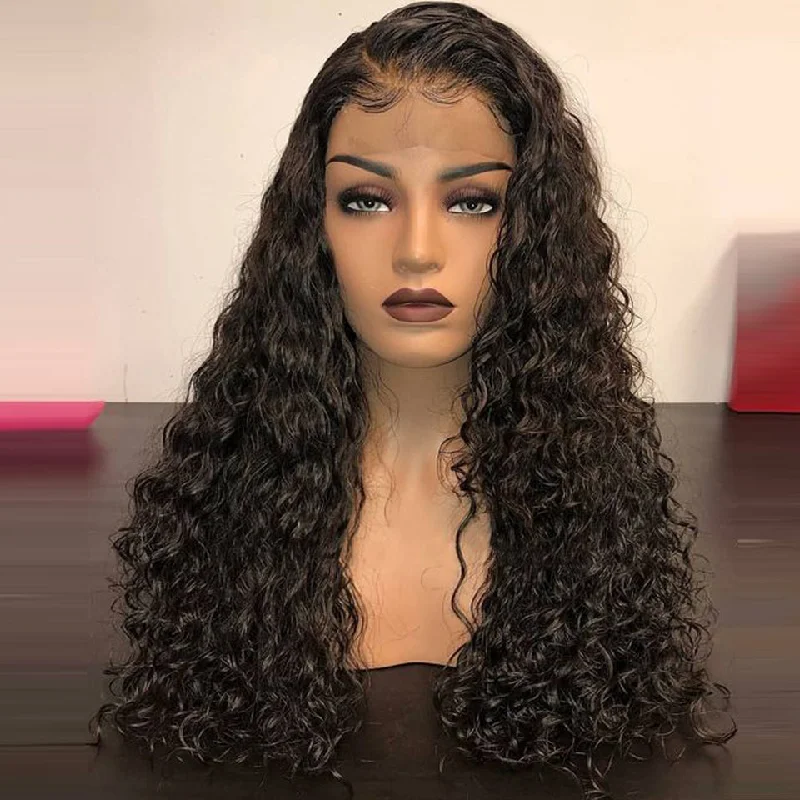 water wave HD Lace Front Human Hair Wigs Cuticle Aligned Hair Brazilian Transparent Frontal Full Lace Wig For Black Women