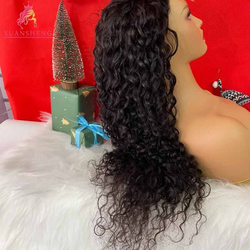 Wholesale Cheap Raw Indian Virgin Kinky Curly Human Hair Hd Full Lace Frontal Wig Natural Human Hair Transparent Lace Front Wig