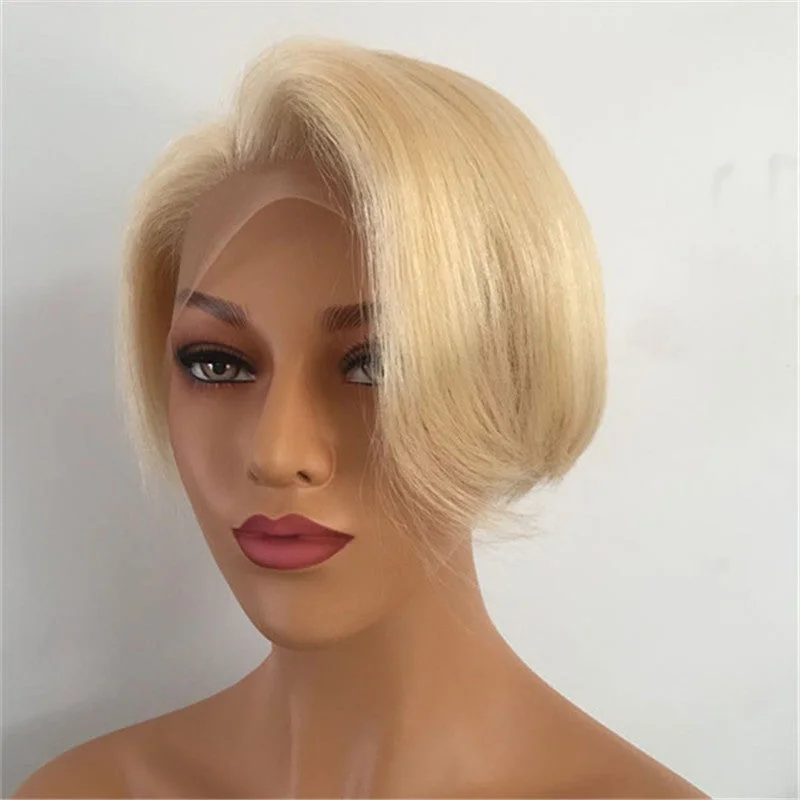 Wholesale Raw Cambodian Unprocessed Virgin Remy Pixie Cut Short Wave Curly Human Hair Wig