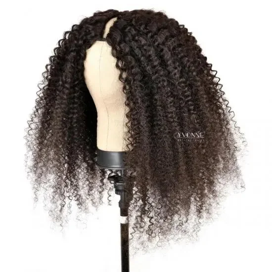 YVONNE Thin Part Wigs Series Malaysian curly Human Hair U Part Wigs For Women Natural Color