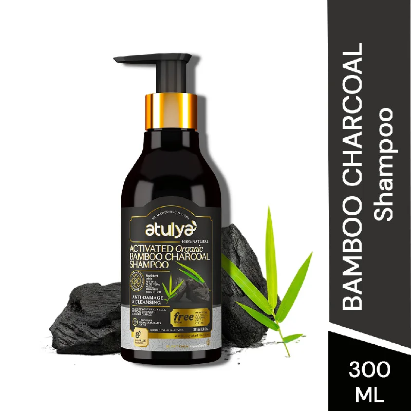 atulya Activated Bamboo Charcoal Shampoo 300ml (Buy Any3 Products & Save Rs.300 Use code : RS300)