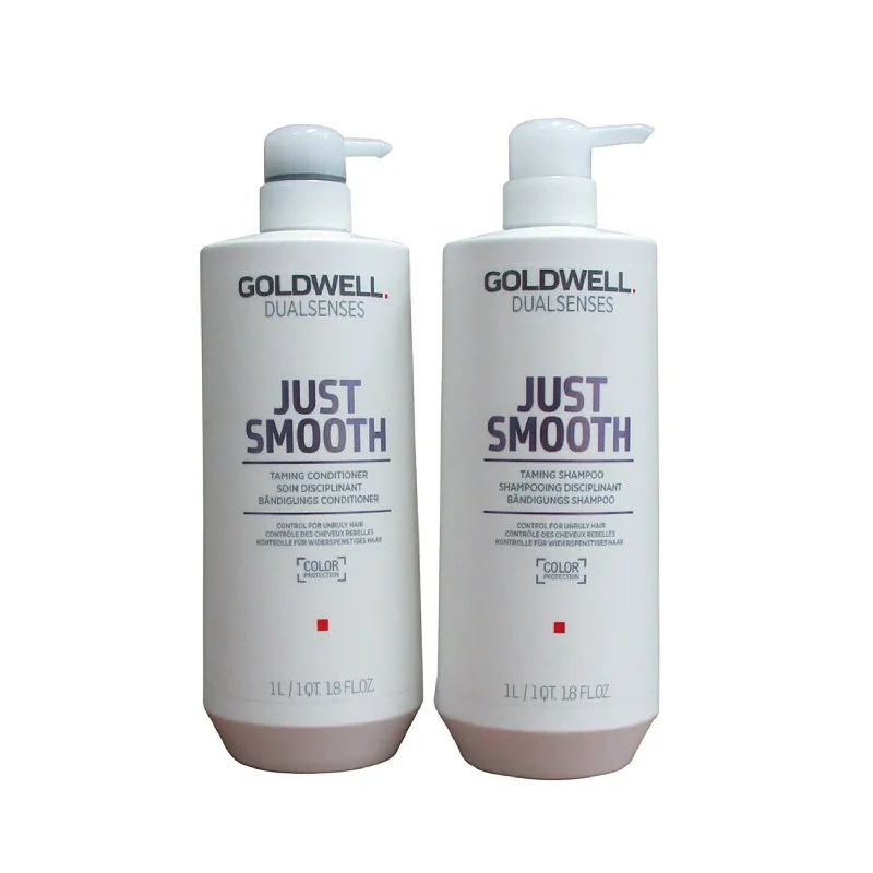 Goldwell Dualsenses Just Smooth Taming Shampoo and Conditioner Liter Set ($85 Value)