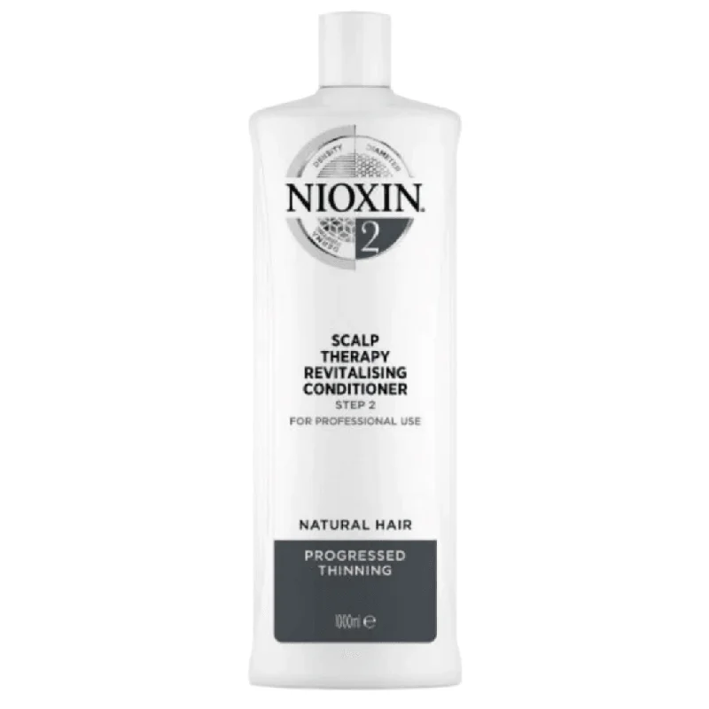 Nioxin System 2 Scalp Therapy Revitalising Conditioner 1 Litre For Natural Hair With Progressed Thinning *