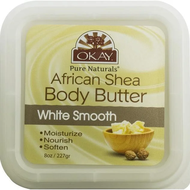 OKAY African Shea Butter - White Smooth, 8 oz