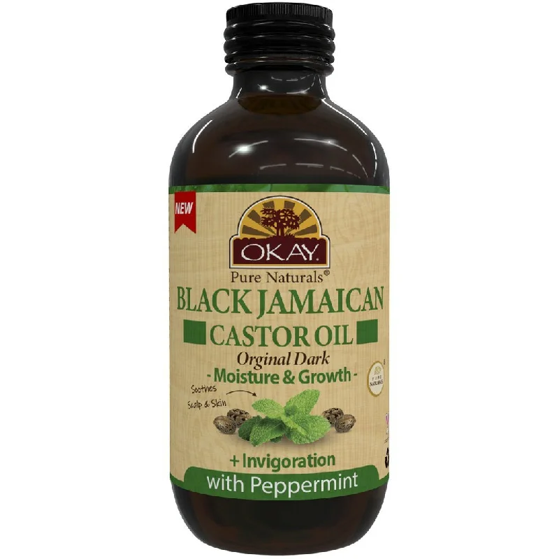 Okay Black Jamaican Castor Dark Peppermint 4Oz