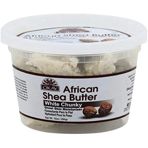 Okay Pure Naturals Shea Butter Raw White Chunky, 10 Oz