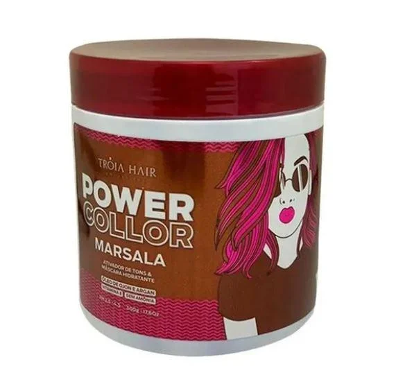 Power Color Activator Marsala Tinting Argan Ojon Vitamin E Mask 500g - Troia Hair