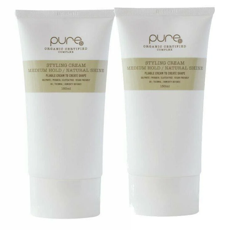 Pure Styling Cream - Medium Hold Natural Shine Pliable Cream 150ml x 2