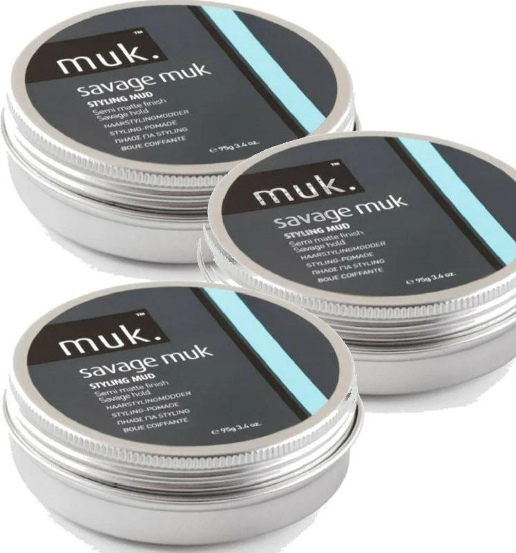 SAVAGE MUK STYLING MUD 3 x 95GR by MUK Australian Stockists and Australian Stock